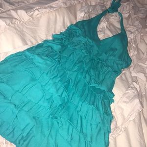 Turquoise ruffled sundress
